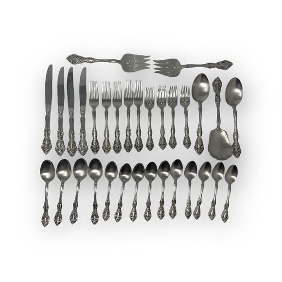 Heirloom By Oneida 18/10 Michelangelo Stainless Steel Flatware 32 Piece Lot - Picture 1 of 16